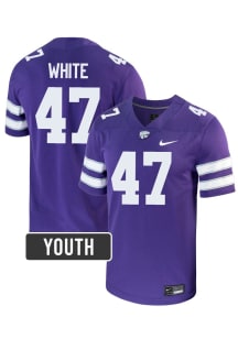 La’James White Nike Youth Purple K-State Wildcats NIL Name And Number Football Jersey Jersey
