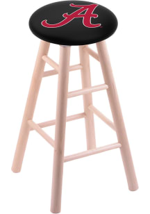 Alabama Crimson Tide Script Round Cushion Maple Pub Stool - Brown