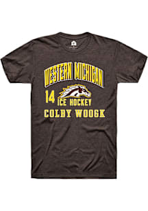 Colby Woogk Western Michigan Broncos Brown NIL Arch Logo Short Sleeve Player T Shirt