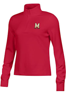Under Armour Maryland Terrapins Womens Red Motion Qtr Zip Pullover