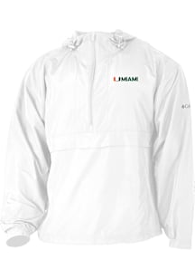 Columbia Miami Hurricanes Mens White Heat Seal Prodigy Long Sleeve Qtr Zip Pullover