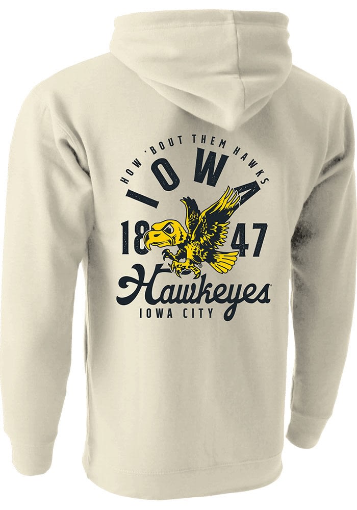 Chicka-D NCAA Iowa Hawkeyes Women's Pullover Sweatshirt - Burnout Fleece, Oatmeal, Large