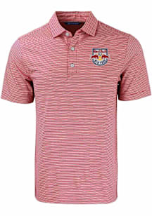 Cutter and Buck New York Red Bulls Mens Red Forge Double Stripe Short Sleeve Polo