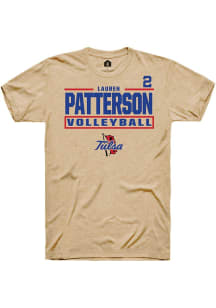 Lauren Patterson Rally Mens Brown Tulsa Golden Hurricane NIL Stacked Box Player T Shirt