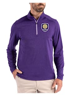 Cutter and Buck Orlando City SC Mens Purple Coastline Long Sleeve Qtr Zip Pullover