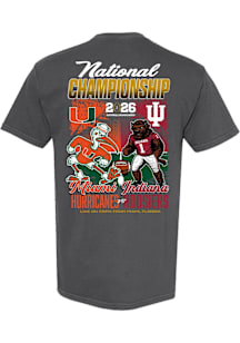 Something Inked Indiana Hoosiers Charcoal 2025 National Championship Game Head to Head Short Sleev..