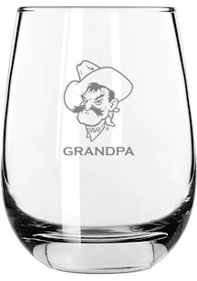 Oklahoma State Cowboys Grandpa 15oz Stemless Wine Glass - White