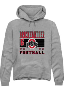 Eli Brickhandler Rally Mens Grey Ohio State Buckeyes Football NIL Striped Player Hood