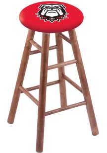 Georgia Bulldogs Mascot Round Cushion Maple Pub Stool - Brown