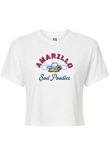 Summit Sportswear Amarillo Sod Poodles White Vintage Arch Script Short Sleeve T Shirt