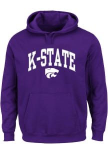 K-State Wildcats Mens Purple Arch Mascot Big and Tall Hooded Sweatshirt