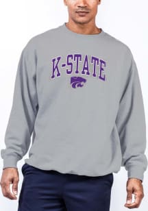 K-State Wildcats Mens Grey Arch Mascot Big and Tall Crew Sweatshirt