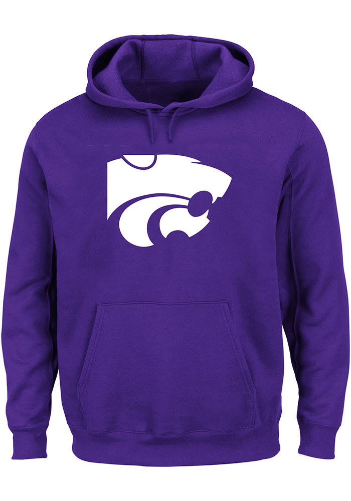 K-State Wildcats Mens Purple Primary Logo Big and Tall Hooded Sweatshirt