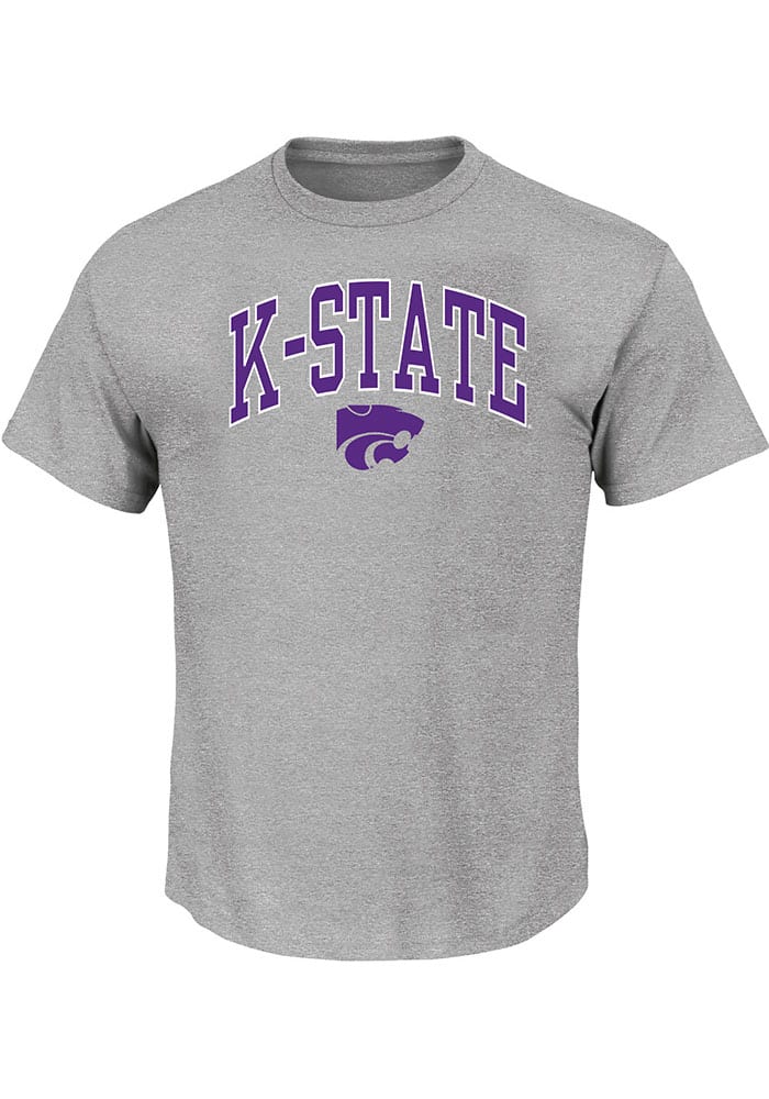 K-State Wildcats Mens Grey Arch Mascot Big and Tall T-Shirt