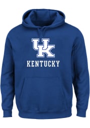 Kentucky Wildcats Mens Blue Primary Logo Big and Tall Hooded Sweatshirt