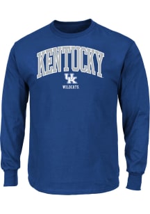 Kentucky Wildcats Mens Blue Arch Mascot Big and Tall Long Sleeve T-Shirt