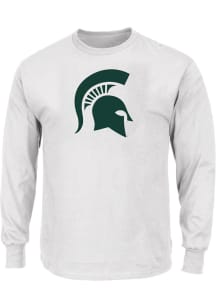 Michigan State Spartans Mens White Primary Logo Big and Tall Long Sleeve T-Shirt