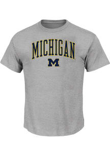 Michigan Wolverines Mens Grey Arch Mascot Big and Tall T-Shirt