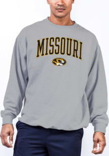 Missouri Tigers Mens Grey Arch Mascot Big and Tall Crew Sweatshirt