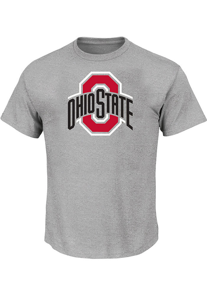 Ohio State Buckeyes Mens Grey Primary Logo Big and Tall T-Shirt