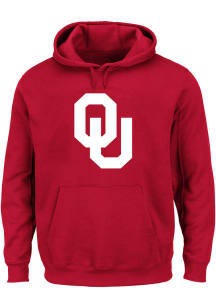 Oklahoma Sooners Mens Crimson Primary Logo Big and Tall Hooded Sweatshirt