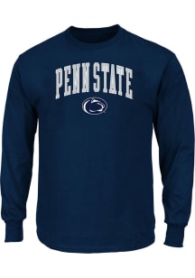 Mens Navy Blue Penn State Nittany Lions Arch Mascot Big and Tall Long Sleeve T-Shirt