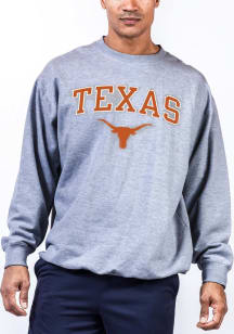 Texas Longhorns Mens Grey Arch Mascot Big and Tall Crew Sweatshirt