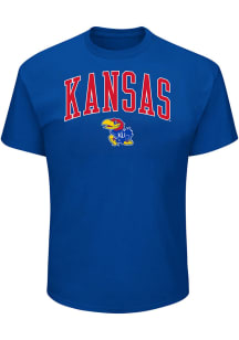 Kansas Jayhawks Mens Blue Arch Mascot Big and Tall T-Shirt