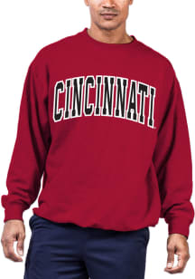 Cincinnati Bearcats Mens Red Arch Twill Big and Tall Crew Sweatshirt