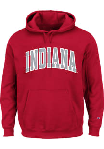 Indiana Hoosiers Mens Red Arch Twill Big and Tall Hooded Sweatshirt