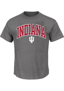 Indiana Hoosiers Mens Charcoal Arch Mascot Big and Tall T-Shirt