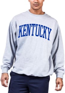 Kentucky Wildcats Mens Charcoal Reverse Weave Arch Name Big and Tall Crew Sweatshirt