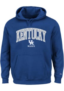 Kentucky Wildcats Mens Blue Arch Mascot Big and Tall Hooded Sweatshirt