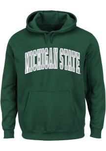 Michigan State Spartans Mens Green Arch Twill Big and Tall Hooded Sweatshirt