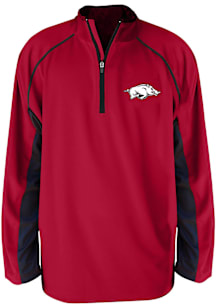 Arkansas Razorbacks Mens Crimson Side Panel Big and Tall Qtr Zip