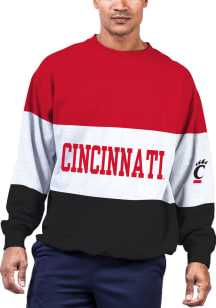 Cincinnati Bearcats Mens Red Color Blocked Big and Tall Crew Sweatshirt