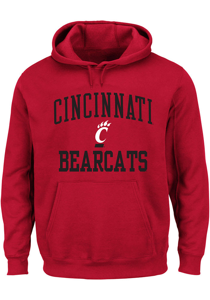 Cincinnati Bearcats Mens Red Team Fleece Big and Tall Hooded Sweatshirt