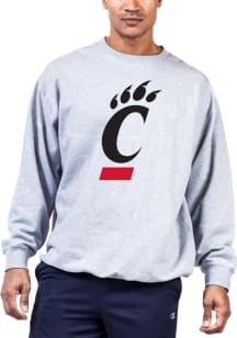 Mens Grey Cincinnati Bearcats Big Logo Big and Tall Crew Sweatshirt