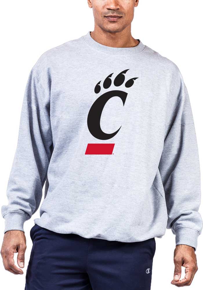 Cincinnati Bearcats Mens Grey Big Logo Big and Tall Crew Sweatshirt