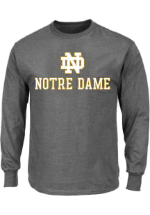 Notre Dame Fighting Irish Mens Charcoal Name Drop Big and Tall Long Sleeve T-Shirt