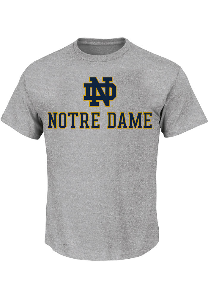 Notre Dame Fighting Irish Mens Grey Name Drop Big and Tall T-Shirt