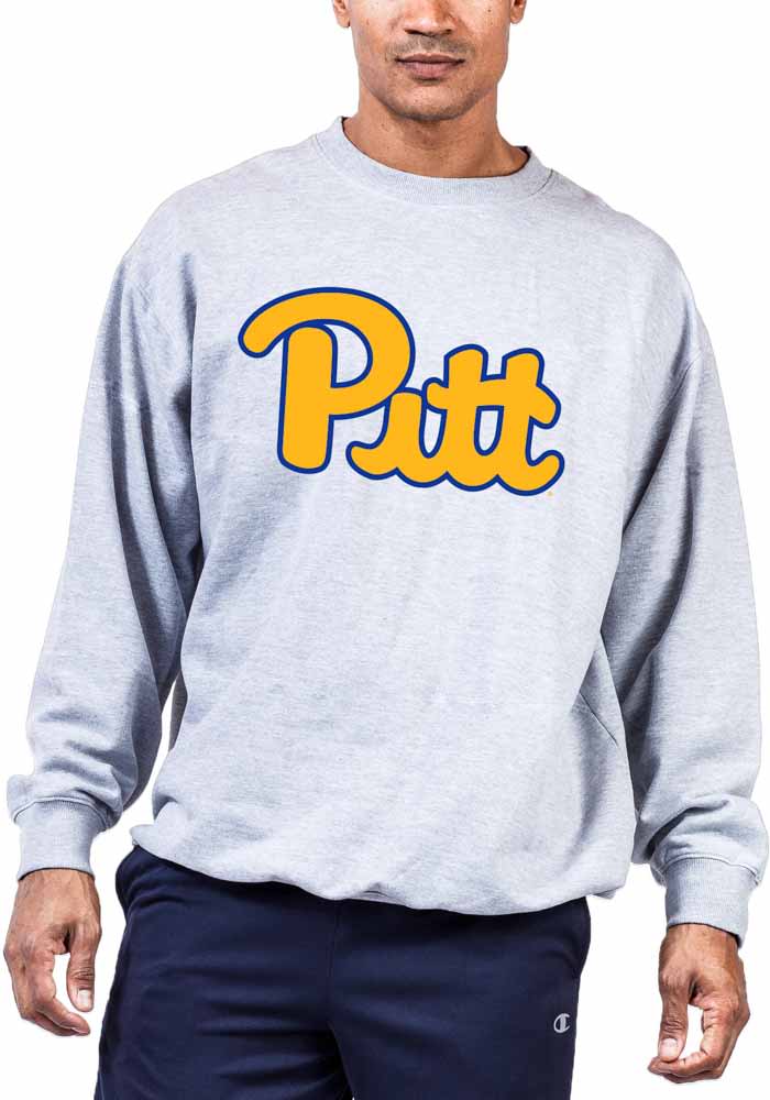 Pitt Panthers Mens Grey Big Logo Big and Tall Crew Sweatshirt