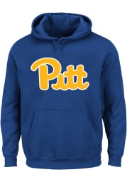Pitt Panthers Mens Blue Big Logo Big and Tall Hooded Sweatshirt