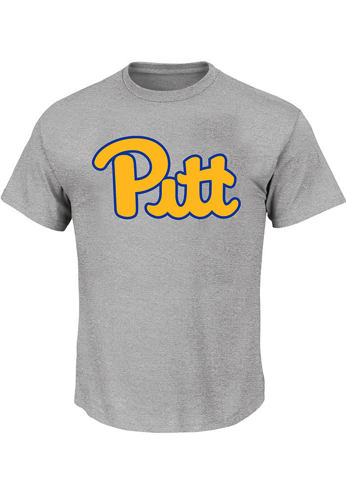 Pitt Panthers Mens Grey Big Logo Big and Tall T-Shirt