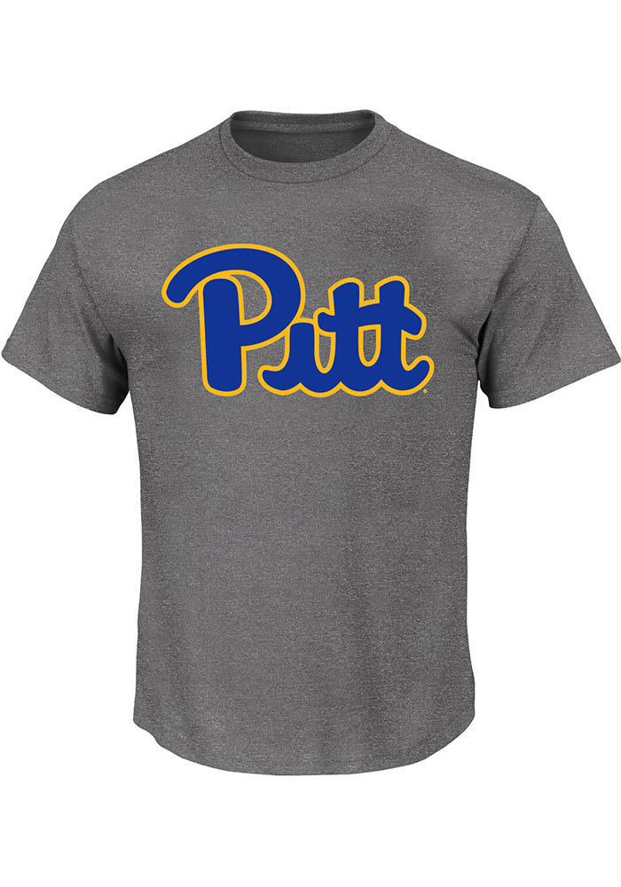Pitt Panthers Mens Charcoal Big Logo Big and Tall T-Shirt
