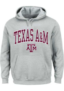 Texas A&amp;M Aggies Mens Grey Arch Mascot Big and Tall Hooded Sweatshirt