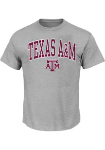 Texas A&amp;M Aggies Mens Grey Arch Mascot Big and Tall T-Shirt