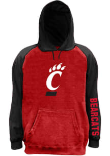 Cincinnati Bearcats Mens Charcoal Space Dye Pieced Body Big and Tall Hooded Sweatshirt