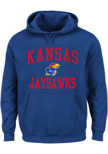 Kansas Jayhawks Mens Blue Team Fleece Big and Tall Hooded Sweatshirt