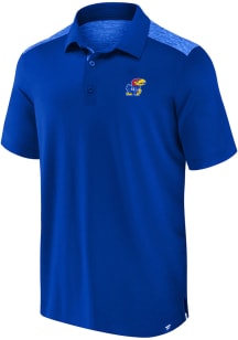 Kansas Jayhawks Mens Blue Contrast Big and Tall Polos Shirt